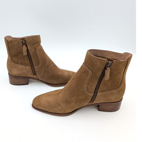 Cole Haan Naia Pointed Toe Block Heel Booties Women's Brown Size US7B - Picture 10 of 13